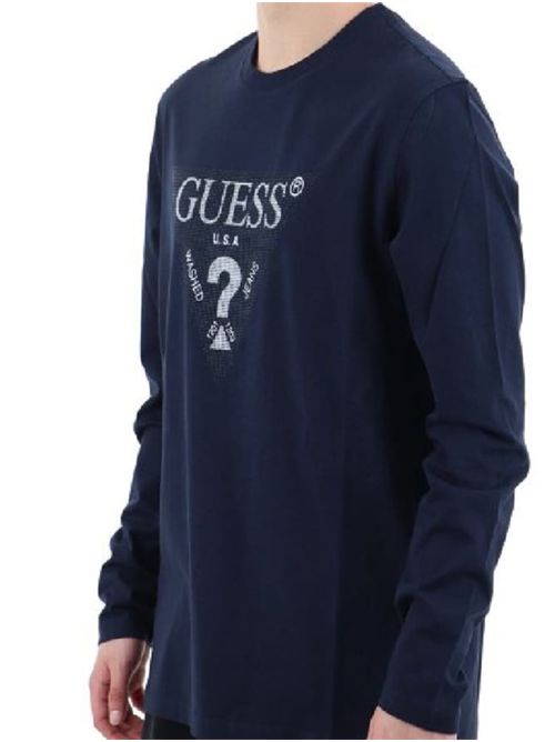 t-shirt uomo blu GUESS | M4YI06I3Z14/G7V2